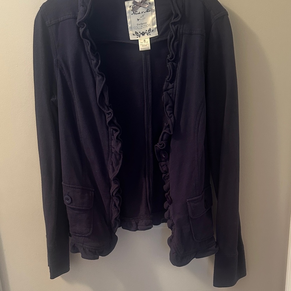 Nick & Mo Navy Jacket with Ruffle Trim - Picture 5 of 7